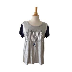 NWT Dallas Cowboys Authentic NFL Short Sleeve T-Shirt Womens Gray Sz L Kenny